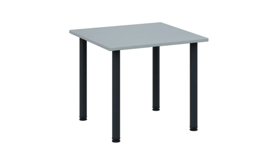 CRTR 80 jídelní stůl, kovová podnož černá, deska 25 mm, 800x800 mm, šedá